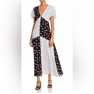 Rahi Elegant Black and White Patchwork Dress